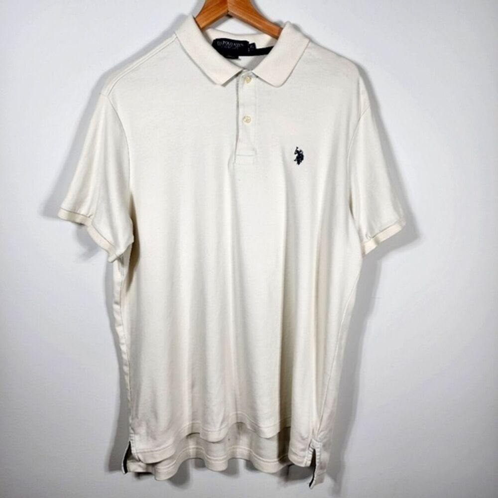 U.S. Polo Assn Cream Colored Luxury Feel Polo Shirt Size XL
